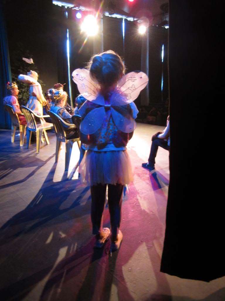 A girl waits in the wings to go onstage in Narnia production